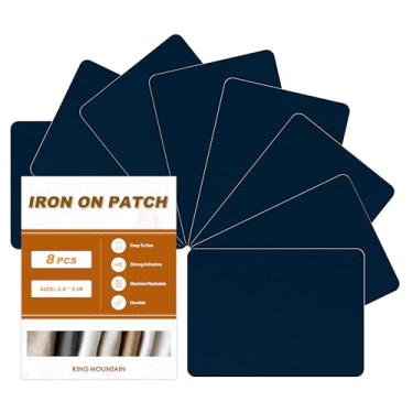 Imagem de Remendos de ferro, 8 peças de remendos de ferro em tela, remendos de tecido para sofá, barraca, roupas, assento, kit de decoração de reparo de tela 9,4 cm por 12,4 cm (9,5 cm x 12,5 cm, azul escuro)