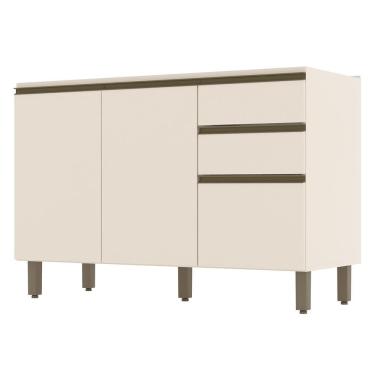 Imagem de Balcão Pia 2 Gavetas 3 Portas sem Tampo Connect - Móveis Henn Off White