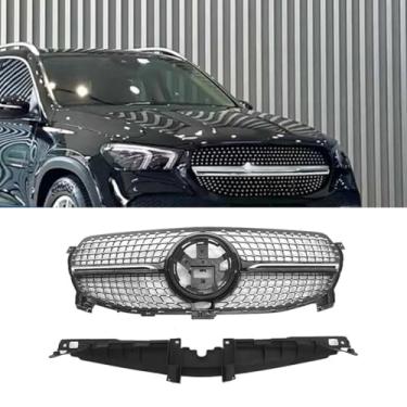 Imagem de Grade de para-choque de carro tiras decorativas kit de corpo de grade de corrida grade de para-choque dianteiro para GLE W167 2020-2022 peça externa