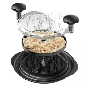 Imagem de Triturador de frango grande para triturador de peito de frango com escova e garfo; máquina trituradora de carne visível, tira antiderrapante forte, cabo ergonômico, sem BPA, adequado para carne de