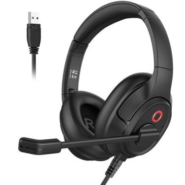Imagem de Fone de ouvido EKSA com microfone para PC USB com fio