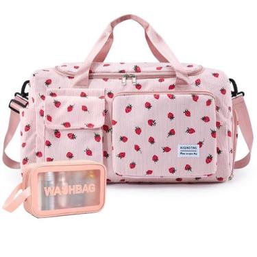 Imagem de Bolsa de ginástica BEULPTN com estampa de morango impermeável para mul