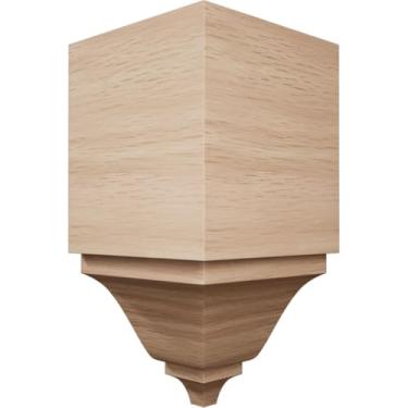 Imagem de 6 cm L x 6 cm P x 14 cm A Americraft sólido grau de mancha de madeira maciça bloco de moldagem universal dentro da coroa para perfis de até 7 cm A x 6 cm, carvalho vermelho