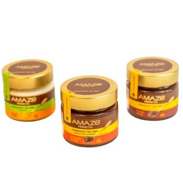 Imagem de Kit Degustação Fondant de Mel Amaze Honey 3 Potes de 200g Clean Label, 100% Natural e Mel Puro Sem Açúcar Adicionado, Fonte de Energia Limpa, Pré-Treino Saudável Sabores Especiais