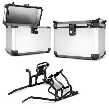 Imagem de Bau Lateral Super Adventure + Suporte Versys 650, ALUMÍNIO ESCOVADO