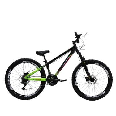 Imagem de Bicicleta Aro 26 Viking Tuff x44 21 Vel Quadro em Alumínio Freio a Disco Freestyle (Preto Verde)