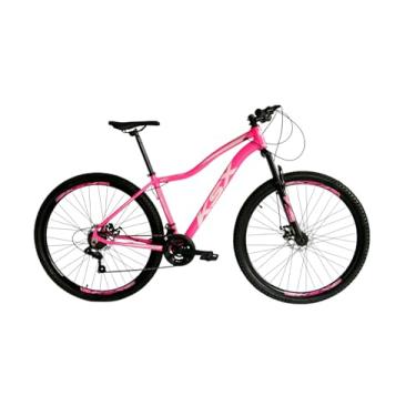 Imagem de Bicicleta Bike Aro 29 MTB Alumínio KSX 21Velocidade Marchas Index Cabeamento Interno Feminina (ROSA CHICLETE (ADS BRANCO), 17)