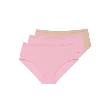 Imagem de Kit com 3 Calcinhas Alta Liz 50330 Colorido, Rosa, M