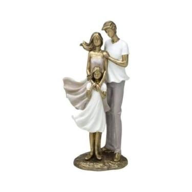 Imagem de Estátua Família Decorativa - Casal e Uma Menina - Espressione