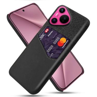 Imagem de Capa para Huawei Pura 70 PRO+,Anti-deslizamento,Proteção contra quedas de 360°,Resistência à impressão digital,Tela e caso de couro PU com 1 slot de cartão atrás-Black