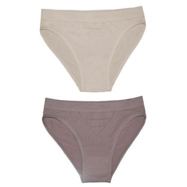 Imagem de Kit 2 Calcinhas Sem Costura DelRio 5190 Microfibra, Quartz, Nude, G