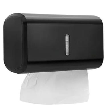 Imagem de Dispenser Papel Toalha interfolhado Compacto Kit com papel(Toalheiro Urban Preto)