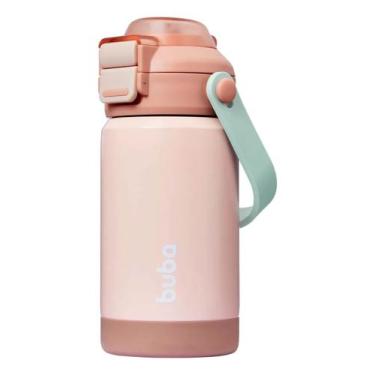 Imagem de Garrafa Térmica Buba com Canudo de Silicone Bege 360ml