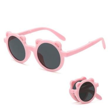 Imagem de Óculos De Sol Infantil Dobrável UV400 estiloso - TRIG KIDS, ROSA