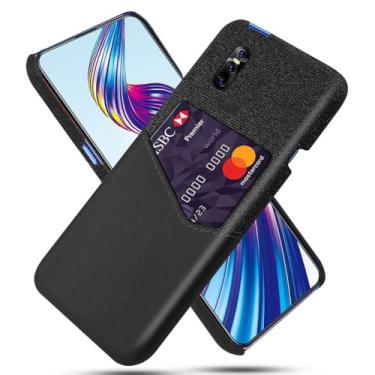 Imagem de Capa para VIVO V15 Pro,Anti-deslizamento,Proteção contra quedas de 360°,Resistência à impressão digital,Tela e caso de couro PU com 1 slot de cartão atrás-Black