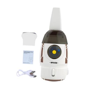 Imagem de Fenteer Aspirador de pó de mesa portátil, leve e potente, removedor de pó para teclado de computador e mesa, presente para escritório, Cinzento/Branco