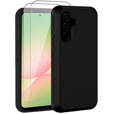 Imagem de Aimoll-88 Capa para Samsung Galaxy A56 5G, com 2 protetores de tela resistente contra quedas, capa protetora de celular à prova de poeira para Samsung Galaxy A56 5G (preto)
