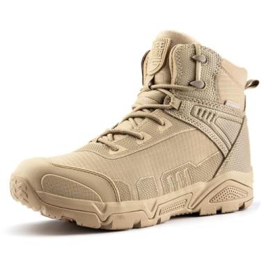 Imagem de FREE SOLDIER Botas de caminhada masculinas à prova d'água leves para trabalho botas táticas militares botas de combate duráveis