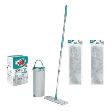 Imagem de Mop Lava E Seca Fit Vertical Balde Rodo Flashlimp + 2 Refil - FLASHLIM