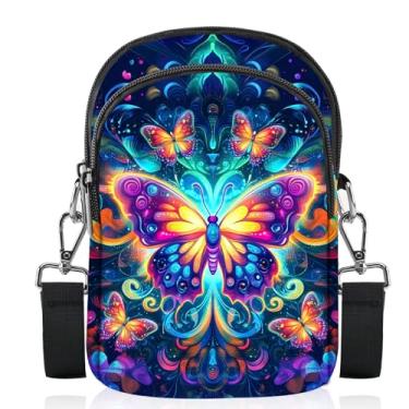 Imagem de FyLybois Bolsa transversal feminina para celular, bolsa de ombro casual, carteira com alça ajustável para viagens, Roxo escuro, Medium, Tendência