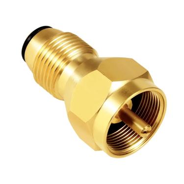 Imagem de Hooshing Adaptador de refil de propano universal para garrafa de propano pequena descartável de latão sólido tanque de propano Atapter Gás Lp acoplador de cilindro de 450 g, acessório de conexão rápida