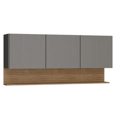 Imagem de Armário Aéreo Line 3 Portas 150 Cm Gris Freijó - Kits Paraná