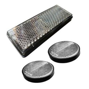 Imagem de KiBcsLic 3x Refletor noturno para motocicleta substitui peças de reposição, refletor de advertência e faixa refletiva para caminhão e reboque, Branco
