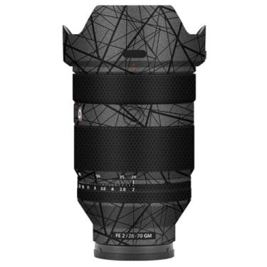 Imagem de Película protetora de lente de câmera película protetora de vinil adesivo premium para Sony FE 28-70mm F2 GM decalque 28-70 F 2 GM (cinza cruzado)