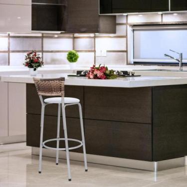 Imagem de Banco Banqueta Balcão Alto Ideal Bancadas Ilhas Cozinha Americana Bar 