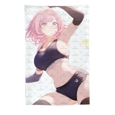 Imagem de LIEGBMEU Sexy Bikini Hot Anime Girl Tapeçaria 152.4 cm x 228.6 cm Interior Exterior Wall Quilt Art Decoração de Tapeçaria Caprichosa, Aa076