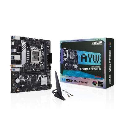 Imagem de Placa Mãe Asus B760M-AYW WIFI D4 LGA 1700 2xDDR4 Chipset Intel B760 mATX