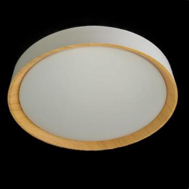 Imagem de Plafon ABS 36W bivolt 3 Temperaturas 40cm Redondo Branco/Madeira