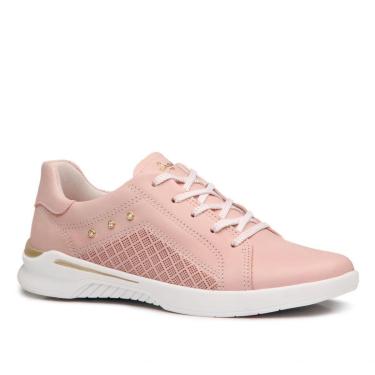 Imagem de Tênis Pegada Feminino em Couro Rose 210102-02-Feminino