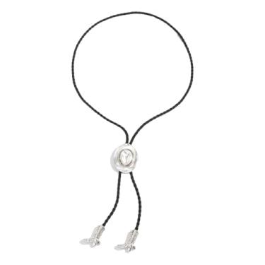 Imagem de Kokoma Colar feminino com chapéu de caubói, vintage, bronze, gravata bolo, preto, trançado, cordão longo, estilo country ocidental, joias, 39.3 inches, Bronze, Sem Pedra Preciosa