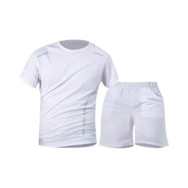 Imagem de Conjunto Esportivo Masculino De Verão, 2 Peças, Preto, De Secagem Rápi