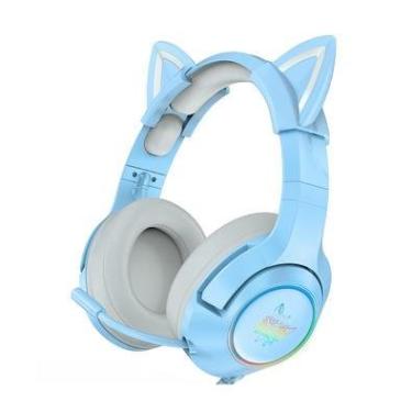 Imagem de Headset Gamer Profissional Onikuma K9 Com Orelhas Azul Bebe