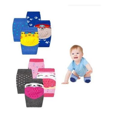 Imagem de Joelheira Bebe Infantil Antiderrapante Kit 2 - Cialar, Azul