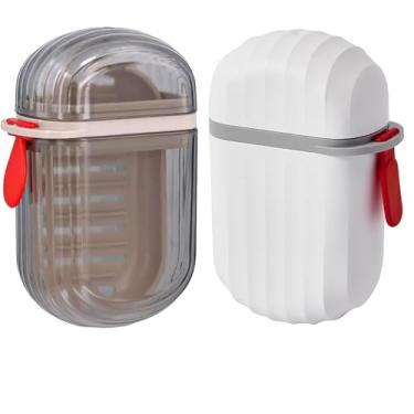 Imagem de Soap Dish Holder with Lid, Mini Travel Soap Case with Drainage,Waterproof Leakproof Portable Sealed Shower Soap Box Container Holder for Travel, Bathroom, Camp, Gym, Outdoor ﻿" (2-pack)