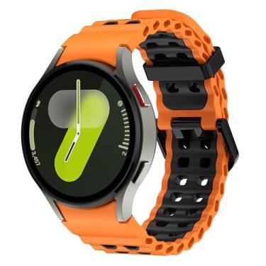 Imagem de Sodhad Pulseira de silicone macio compatível com Samsung Galaxy Watch 7 de 44 mm e 40 mm e pulseiras esportivas respiráveis para Galaxy Watch 7 6 5 4 de 44 mm e 40 mm / 6 Classic de 43 mm 47 mm / 5