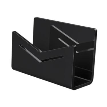 Imagem de KiBcsLic Organizador de correspondência de acrílico para mesa, leve para escritório em casa, suporte para cartas com escrita impressa para carteira de livros, Preto