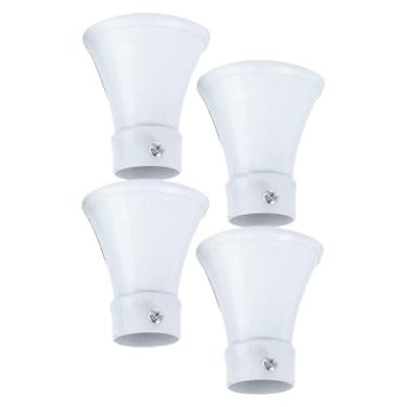 Imagem de Extremidades de poste de cortina 22 mm 28 mm 4 peças liga de ferro em forma de trompete romana decoração de extremidade de haste branca 28 mm