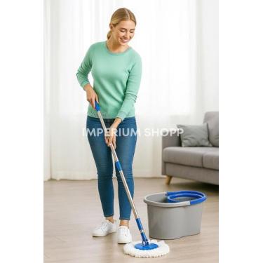Imagem de Mop Giratório 360º com Balde Duplo Praticidade Higiene na Sua LimpezaD