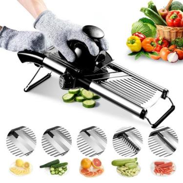 Imagem de Cortador de alimentos Mandoline weltonhm em aço inoxidável ajustável