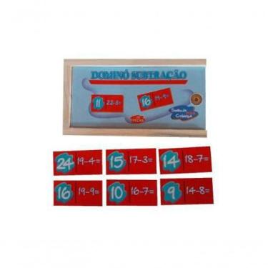 Imagem de Jogo De Dominó Subtração Em Mdf 28 Peças - SONHO DE CRIANÇA