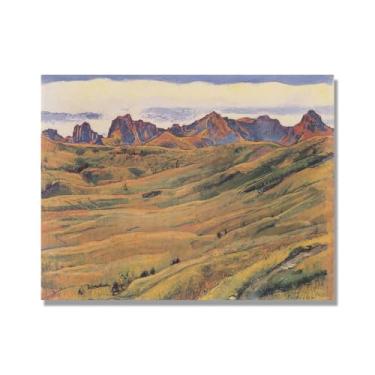 Imagem de Pinturas a óleo famosas, (paisagem 12) por Ferdinand Hodler, reprodução impressa em tela, arte de cenário para decoração de sala de estar. Tela somente 40 x 50 cm - 15,8 x 19,7 pol