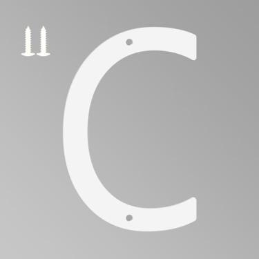 Imagem de Números de casa branca de 12 cm para uso externo, letras de metal para placas externas, letras de endereço de casa de alumínio antiferrugem para decoração de porta da frente, escritório e jardim