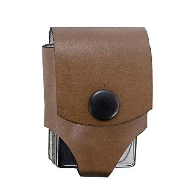 Imagem de Estojo para isqueiro Zippo de couro genuíno resistente à mão, acessórios de bolsa da Ebsem (isqueiro de cinto, marrom vintage)