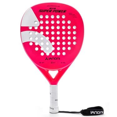 Imagem de ianoni Padel Racket Carbon Fiber+ 3D Surface with EVA Memory Flex Foam Core -Super Power-Pink