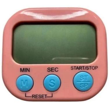 Imagem de Timer Cronometro Digital De Cozinha Com Imã Geladeira - Rosa