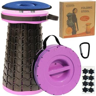 Imagem de ALEVMOOM Banco dobrável XXL atualizado 2025 com almofada 50 cm, peso máximo de 453 kg, assento pop-up mais largo e mais alto, cadeira dobrável retrátil portátil resistente ou descanso de pés de viagem